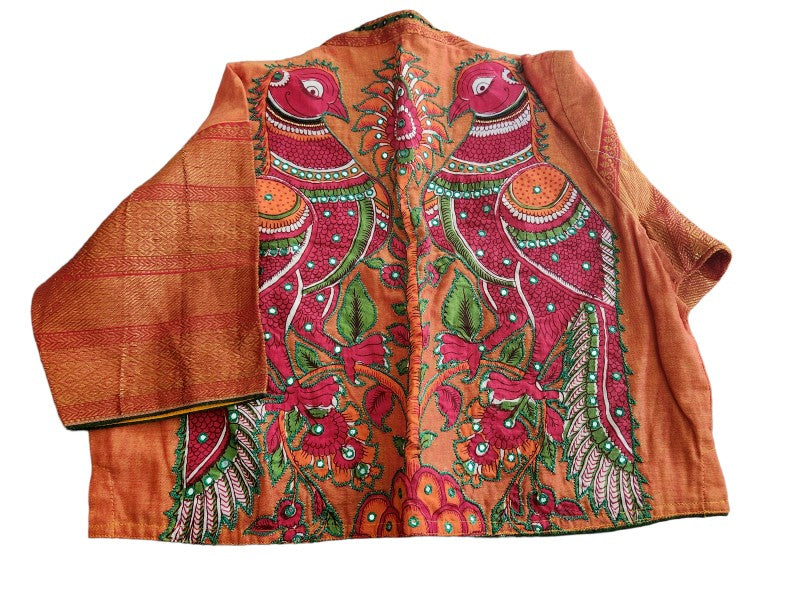 Flame Woven Kalamkari Cotton Blouse (Size 36-40)