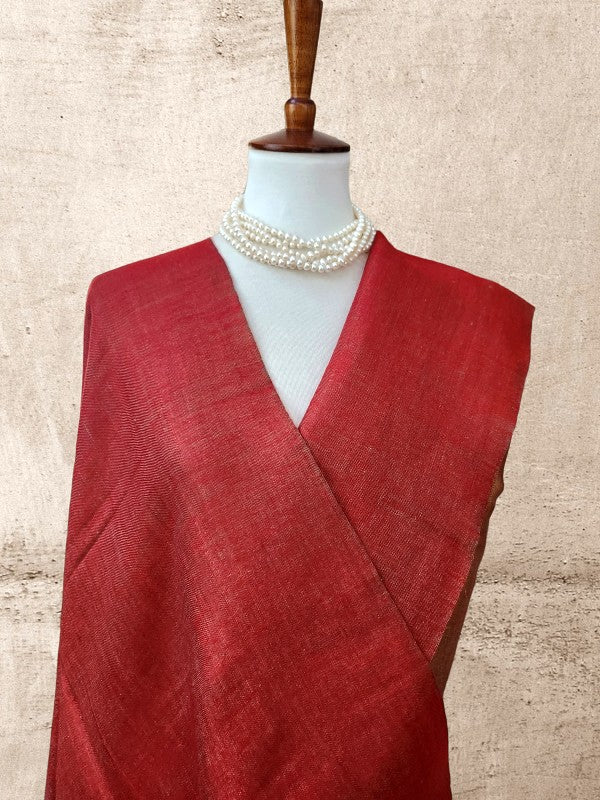 Red Gold Pashmina Woolen Reversible Stole