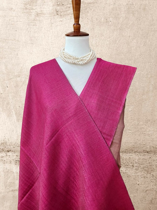 Fuchsia Gold Pasmina Woolen Reversible Stole