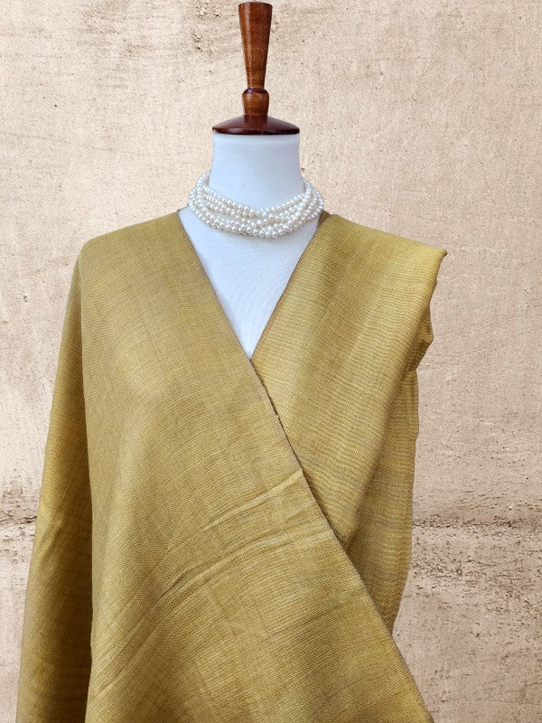 Wheat Beige Gold Pashmina Woolen Reversible Stole