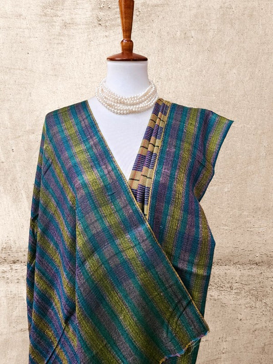 Plaid Check Woolen Reversible Shawl