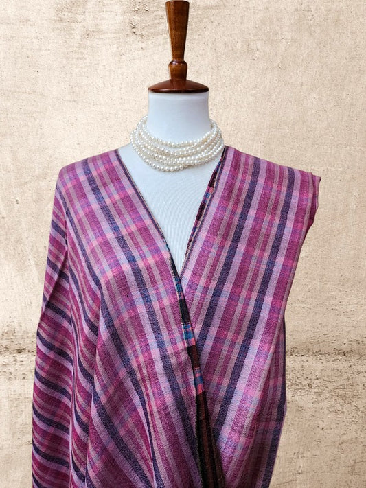 Plaid Check Woolen Reversible Shawl