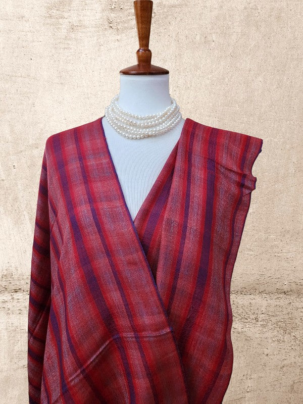 Plaid Check Woolen Reversible Shawl