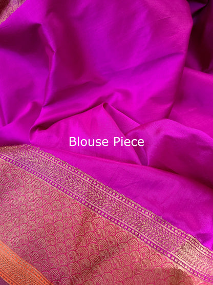 Gorgeous Satin Border Brocade Banarsi Silk Saree
